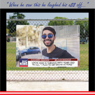 Men’s Funny 50th Birthday 📺 TV News 40th 60th  Banner