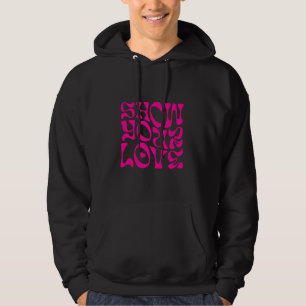 Men’s Minimalist Hoodie with Bold Pink Text
