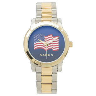 Men’s Personalised American Flag Watch