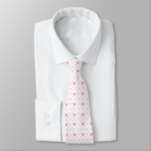 Men’s Pink Heart Pattern Tie