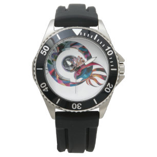 Men’s Stainless Steel Black Rubber Watch Modern