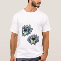 Men’s T-Shirt with Ripped-Eye Cartoon Design