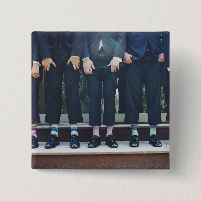 Men showing Socks - Square Button (Front)