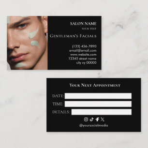 Men Skincare facial treatments Beauty Salon Appointment Card