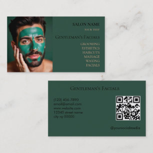 Men Skincare facial treatments Beauty Salon Business Card