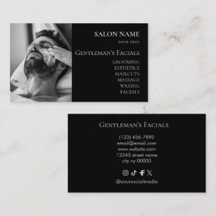 Men Skincare facial treatments Beauty Salon Business Card