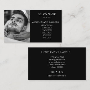 Men Skincare facial treatments Beauty Salon Business Card