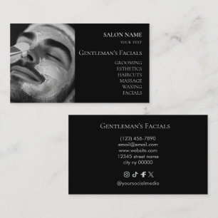 Men Skincare facial treatments Beauty Salon Business Card