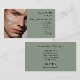 Men Skincare facial treatments Beauty Salon Business Card