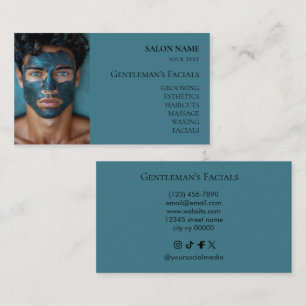 Men Skincare facial treatments Beauty Salon Business Card