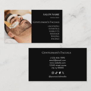 Men Skincare facial treatments Beauty Salon Business Card