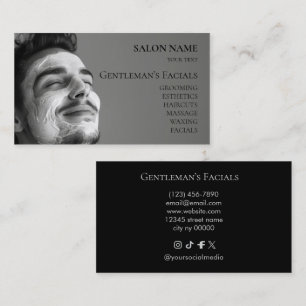 Men Skincare facial treatments Beauty Salon Business Card