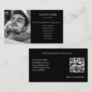 Men Skincare facial treatments QR code Business Card