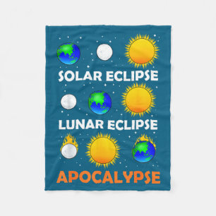 Men Solar Eclipse Lunar Science Teacher Fleece Blanket