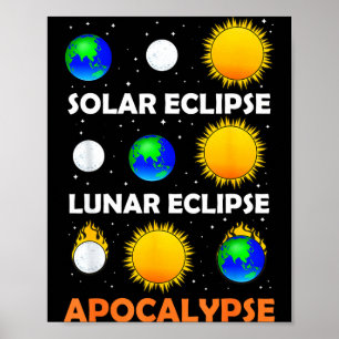 Men Solar Eclipse Lunar Science Teacher Poster