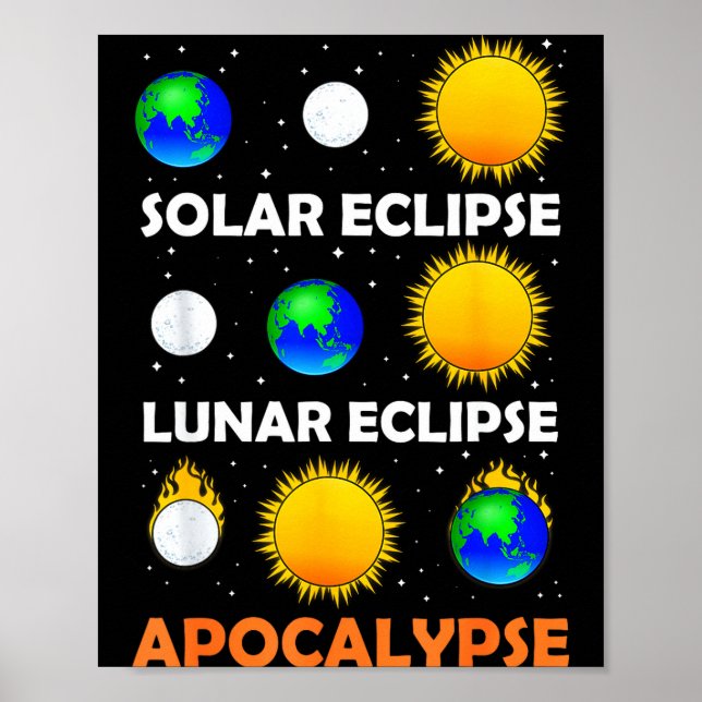 Men Solar Eclipse Lunar Science Teacher Poster (Front)