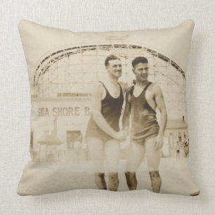 Men Standing on Beach Cushion