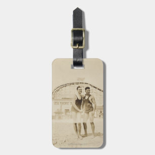Men Standing on Beach Luggage Tag