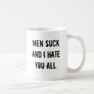 men suck coffee mug