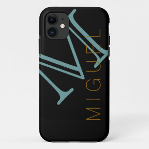 men suggestion monogrammed black iPhone 11 case