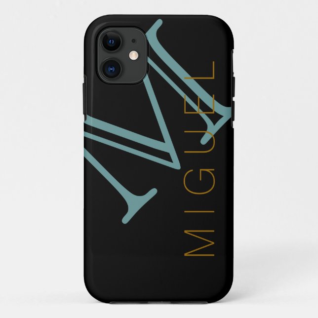 men suggestion monogrammed black Case-Mate iPhone case (Back)