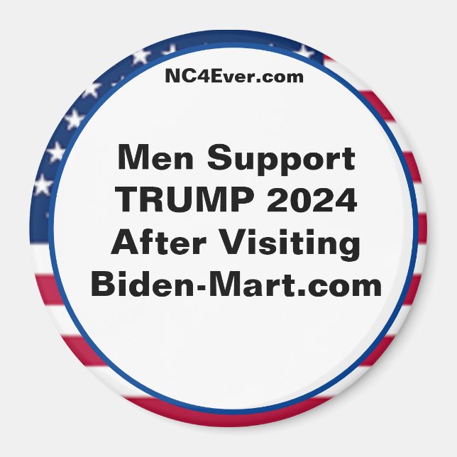 Men Support TRUMP 2024 After Fridge Magnet (Front)