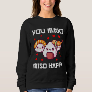 Men Sushi Miso Maki Japan Wasabi Nigiri Fish Sweatshirt