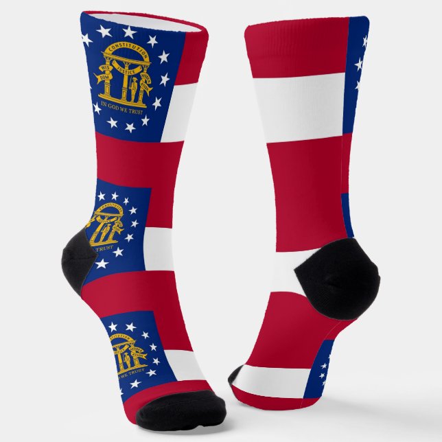 Men sustainable crew socks with flag of Georgia (Angled)