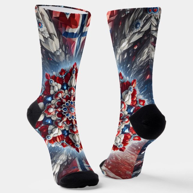 Men sustainable socks with Norwegian Colours (Angled)