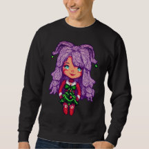 Men Sweatshirt purplehair girl