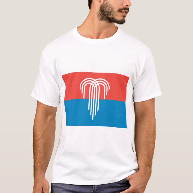 Men T Shirt with Flag of Kansas City, Missouri (Front)