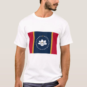 Men T Shirt with Flag of Mississippi State, USA