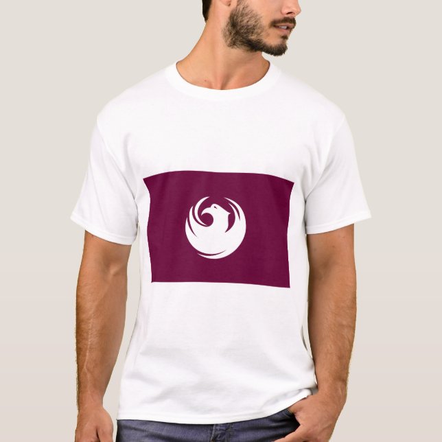Men T Shirt with Flag of Phoenix City, Arizona (Front)