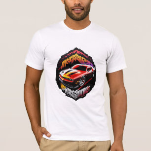 Men T-shirt with Red Dodge Challenger