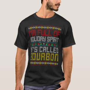 Men T-Shirts - Ugly Christmas Drinking Funny Bourb