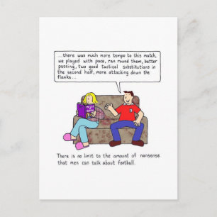 Men Talking About Football Cartoon Humour Postcard