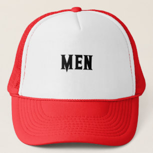 Men Text Name with White and Red Colour Trucker Hat