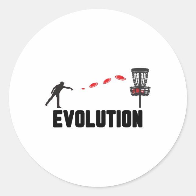 Men Throwing Red Disc Into Sket Evolution Disc Gol Classic Round Sticker (Front)