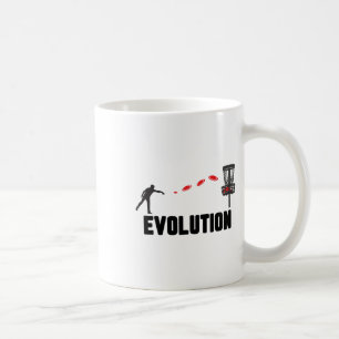 Men Throwing Red Disc Into Sket Evolution Disc Gol Coffee Mug