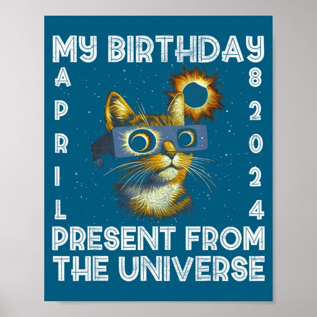 Men Total Solar Eclipse Birthday April Poster (Front)
