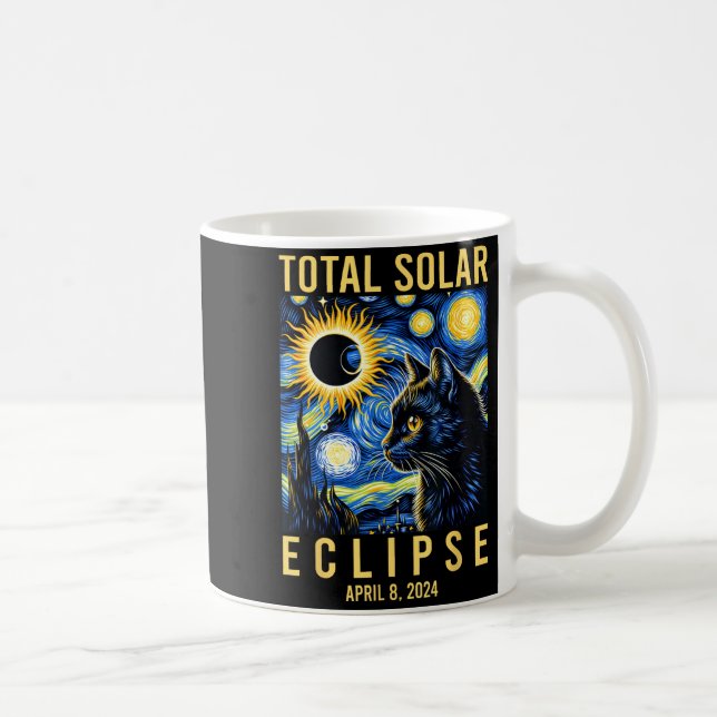 Men Van Gogh Starry Night Cat Coffee Mug (Right)