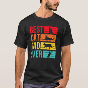 Men Vintage Best Cat Dad Ever Retro Father's Day C T-Shirt