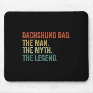 Men Vintage Dog Dad Man Myth Legend Shirt, Dachshu Mouse Pad