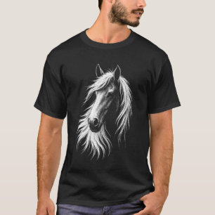 Men Vintage Western Horse Silhouette Art Horse Rid T-Shirt