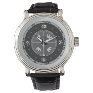 Men Watches Black Custom elephants