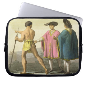 Men Wearing Ceremonial Ponchos in Santiago, Chile Laptop Sleeve