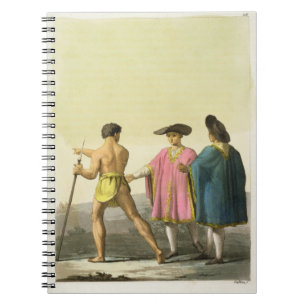 Men Wearing Ceremonial Ponchos in Santiago, Chile Notebook