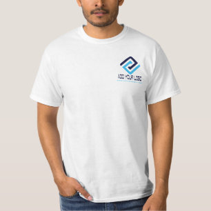 Men White Value T-Shirt with Custom Company Logo