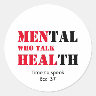 MEN WHO TALK HEAL Mental Health Custom Text Classic Round Sticker