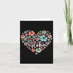 Men Women Aloha Hawaiian Family Vacation Flower He Card